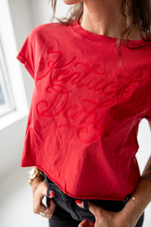 Kentucky Derby Ranger Rope Cropped Cuffed Tee